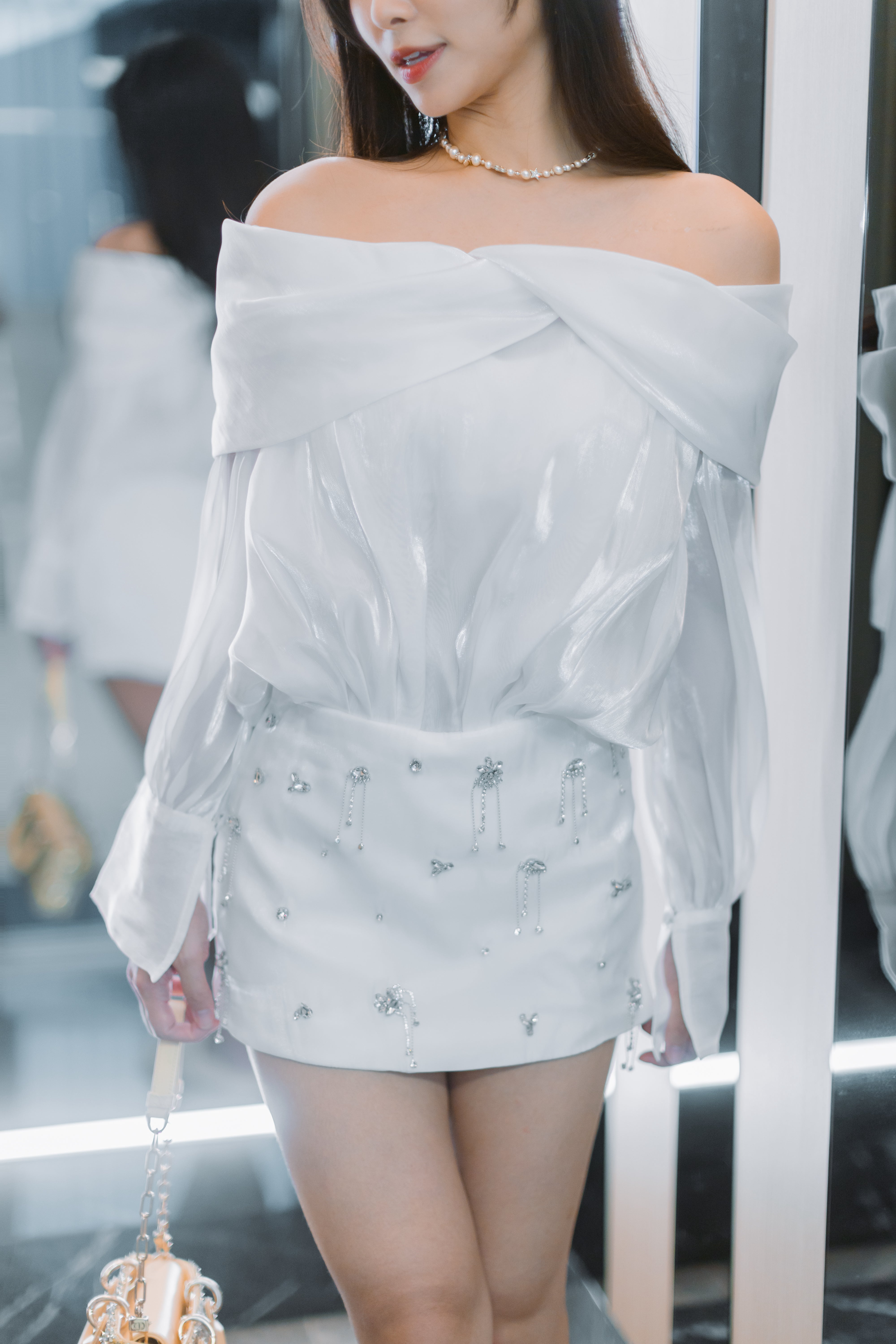 quinn midi dress in white tularosa Quinn Dress – Stellar